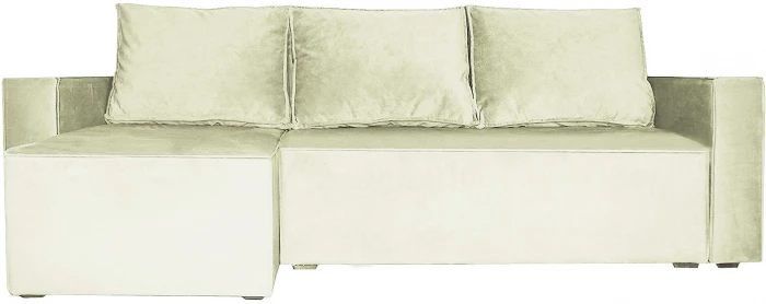 Угловой диван-кровать Лофт Люкс, еврокнижка, 143х206, велюр бежевый