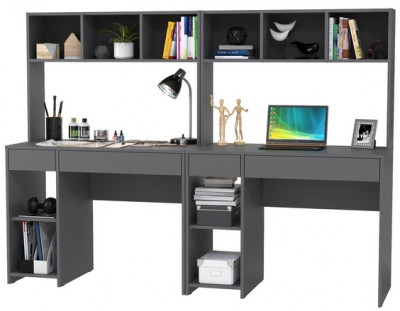 компьютерный стол Комфорт 12.77F + компьютерный стол Комфорт 12.77F, тёмно-серый