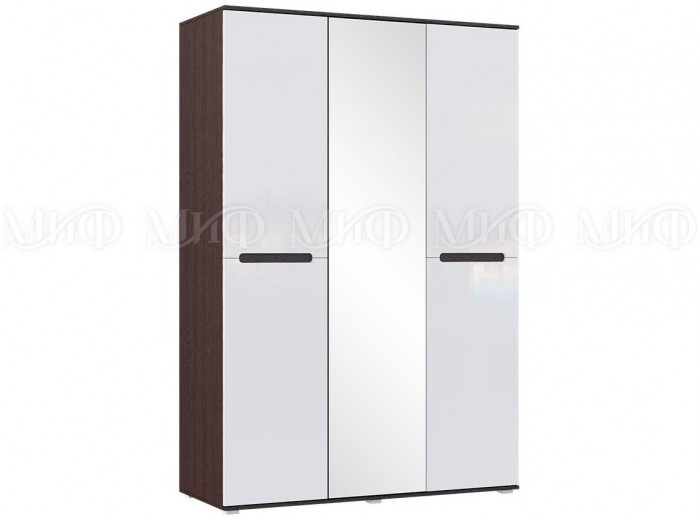Ким Шкаф для одежды 3-дверный (Сонома / Белый глянец)