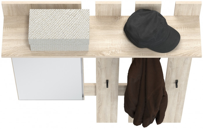 Лира ГК 2-3814дубсон Вешалка с зеркалом, дуб сонома