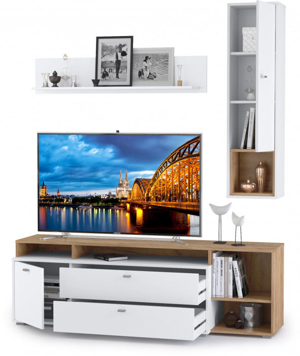 Бэль № 02, цвет дуб крафт золотой/белый премиум, ШхГхВ 171х43х180 см., НЕ универсальная сборка