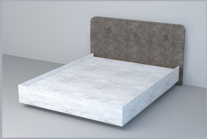 Кровать 1,6 арт.031 (Пуговицы) ЛН. (Дуб Крафт Золотой/Стальной Серый)