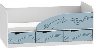 Кровать Бриз-4 80х160 Волна (Антарктида/Белый/Правый)