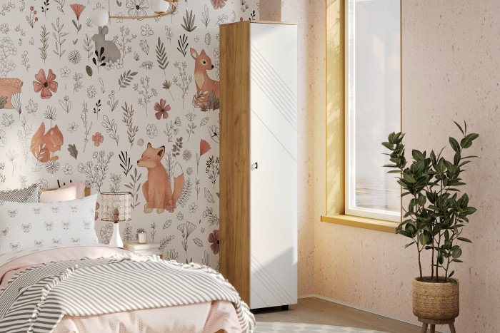 Пенал Байкал, Дуб золотой, Белый матовый