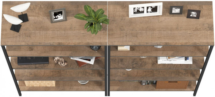 Трувор 13.151.01 Стеллаж + 13.151.01 Стеллаж, дуб гранж песочный/интра