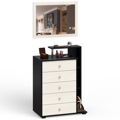 Камелия Комод + Зеркало, цвет венге/дуб лоредо, ШхГхВ 80х46,8х178 см., НЕ универсальная сборка