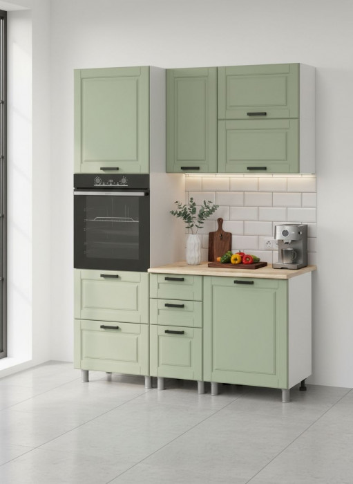 МК Аленушка 1,6м ПД 2 Астра Фисташка,скоба черный,сонома