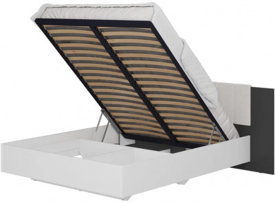 Кровать с подъёмным механизмом Шарм КР-18 160х200, Графит, Белый