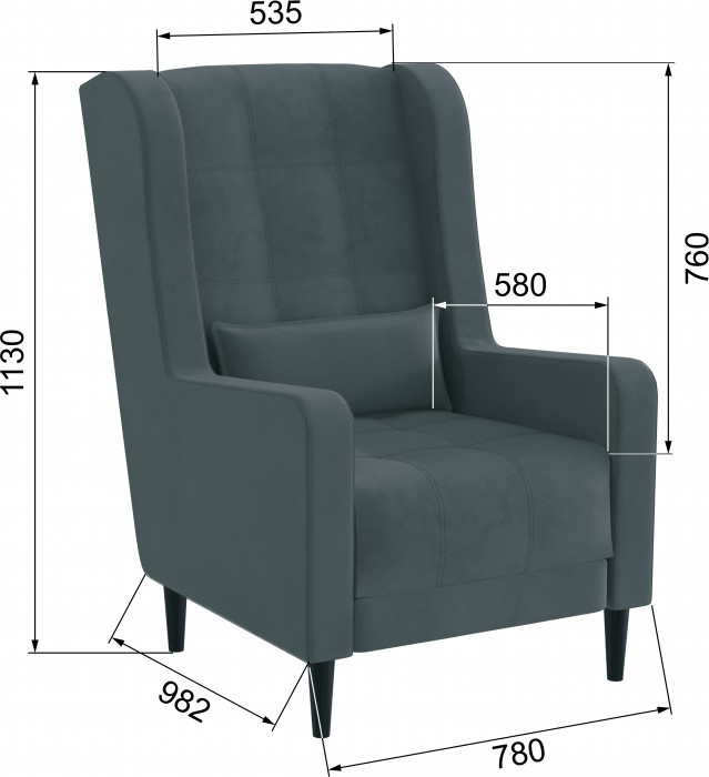 Кресло Корк серый