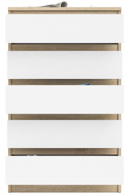 Мори Комод МК700.5, цвет дуб сонома/белый, ШхГхВ 70,4х41х114 см.