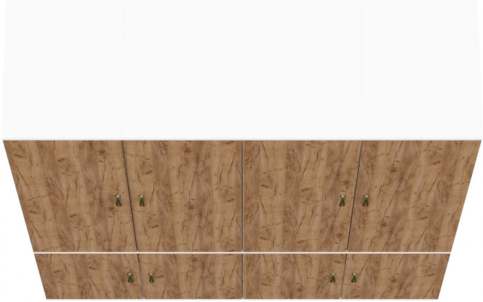 Лидер-8 Пенал МД 23Б 4 шт., белый шагрень/крафт золото