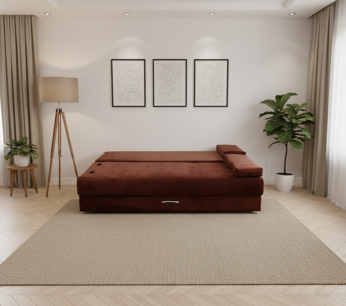 Диван-еврокнижка Амстердам Мини люкс, 150, велюр коричневый