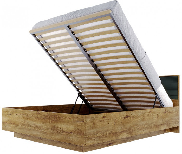 Кровать 140х200 с подъемным основанием "Монтале" - Бетон пайн светлый/Астана роузвуд