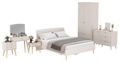 Афина Спальня 24-1600, цвет кашемир серый, сп.м. 1600х2000 мм., б/м, основание есть - фанера