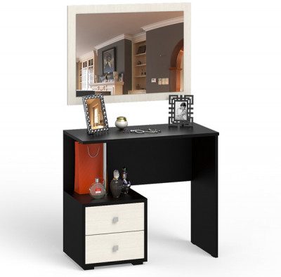 Камелия Стол косметический + Зеркало, цвет венге/дуб лоредо, ШхГхВ 85х40х145 см., НЕ универсальная сборка