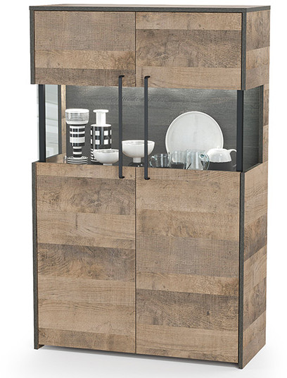 Трувор 13.306 Комод с витриной, дуб гранж песочный/интра