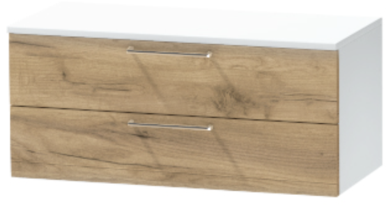 Тумба-5 прикроватная подвесная "Иннэс-7", Белый/Крафт золотой