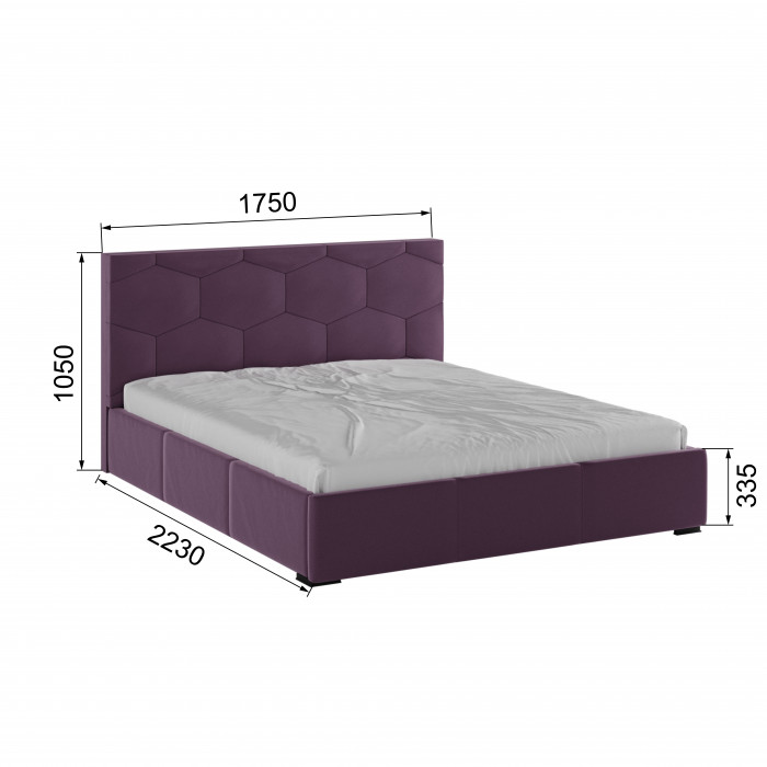 Манука Кровать интерьерная 160 винный, ортопед