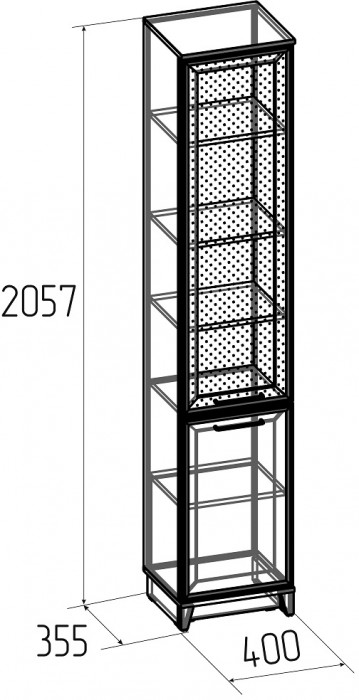 Шкаф книжный Аурелио 10, антрацит