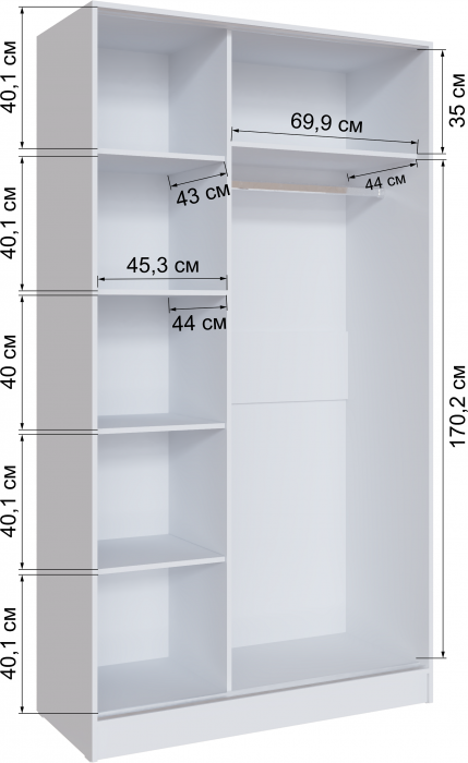 Шкаф-купе Стиль-2 1200, Дуб крафт серый/Камень серый