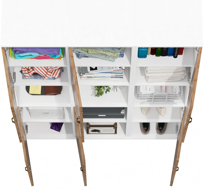 Лидер-8 Пенал 3 шт., белый шагрень/крафт золото