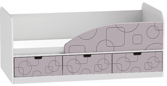 Кровать Бриз-4 80х160 Квадрат (Ясень шимо светлый/Шоколад/Квадрат)