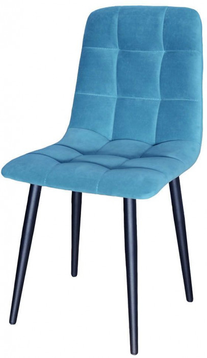 Стул Х / черный /велюр лазурь