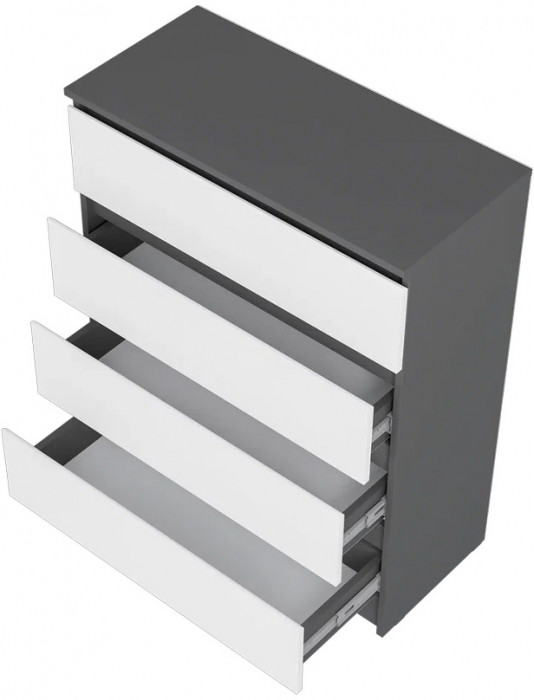 Комод Шарм КМ-02, Графит, Белый