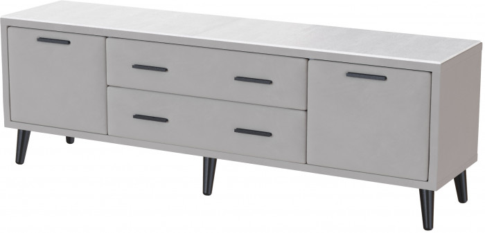 Тумба ТВ интерьерная 1,6 Пай светло-серый/мдф холст белый