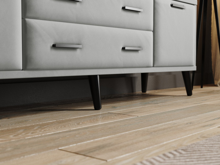 Тумба ТВ интерьерная 1,6 Пай светло-серый/мдф холст белый