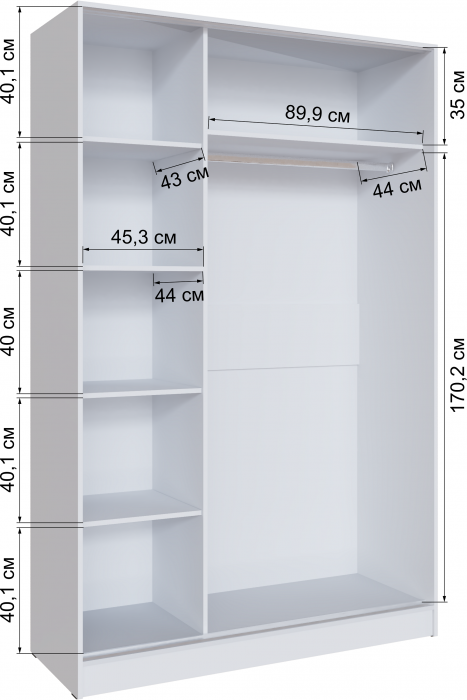 Шкаф-купе Стиль-2 1400, Дуб крафт золотой/Графит серый