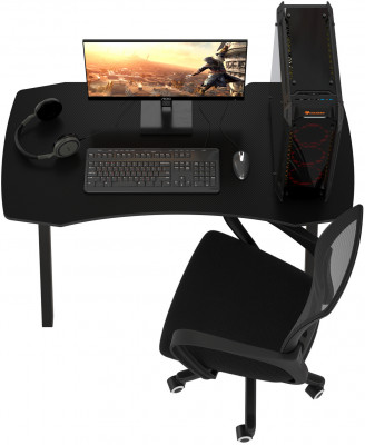 Игровой стол Мебель--24 GT-2310 + кресло компьютерное 103 чёрное, цвет чёрный, ШхГхВ 120х60х73 + 59х56х83-94 см.