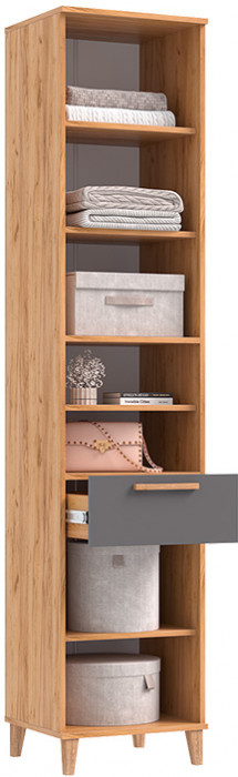 Пенал открытый Ирис, Крафт золотой/Браш графит