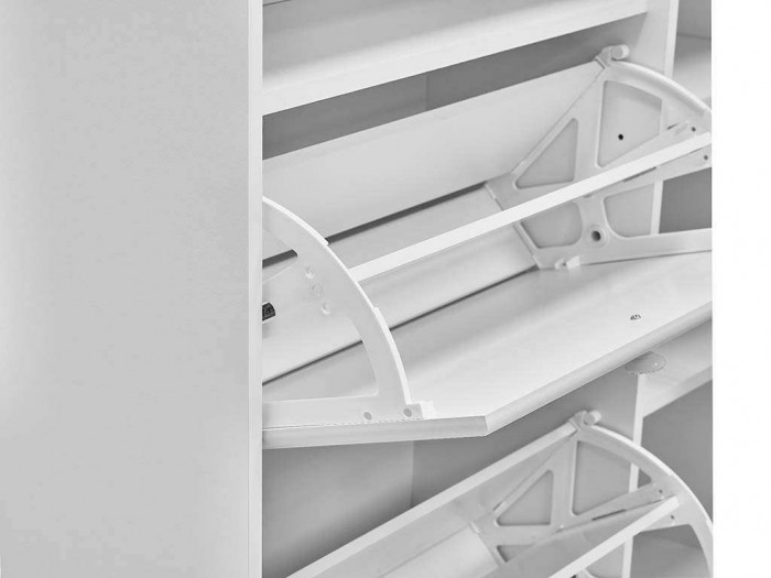 Тумба под обувь 2-х секционная с дверью Монако МН-24 белое дерево