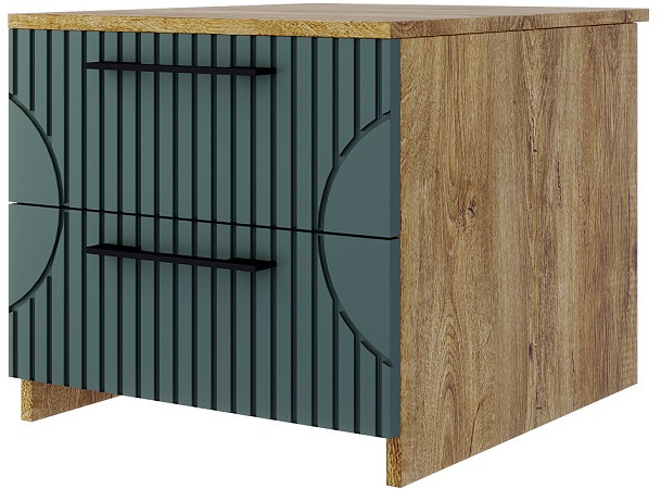 Модульная спальня "Монтале" - Дуб канзас/Зеленый матовый