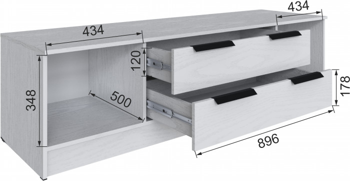 Тумба ТВ Мадрид №2 (1,8), Белый