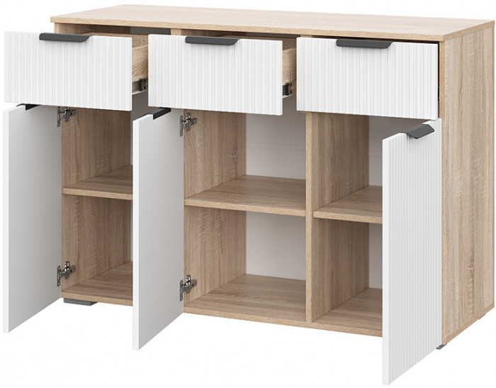 Комод Норд Лине КМ03-1200, Дуб сонома, Софт пломбир