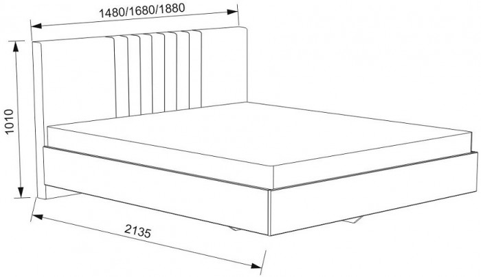 Кровать с латами Соло 160*200, Серый