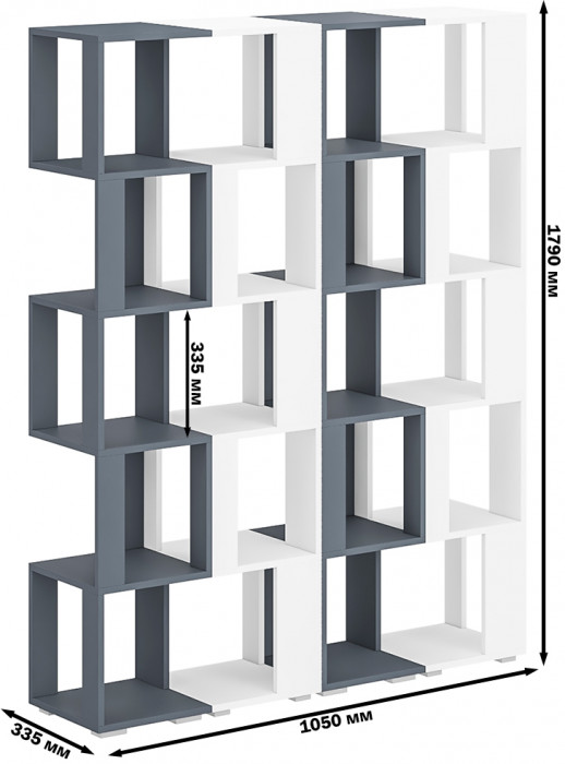 Стеллаж СВК 4 шт., графит/белый