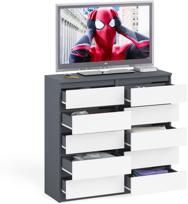 Мори Комод МК1200.10, графит/белый