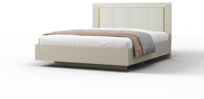 Кровать 160х200 "Карлин" с щитовым основанием - Персидский жемчуг/Шаде песочный