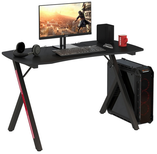 Игровой стол Мебель--24 GT-2310, цвет чёрный, ШхГхВ 120х60х73 см., столешница МДФ 15 мм.(регулировка высоты: 72,5 - 73,5 см.), макс. нагрузка 100 кг.