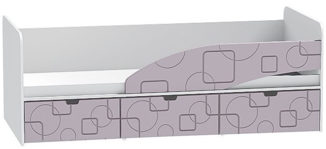 Детская кровать Бриз-3 80х190, квадрат (Ирис/Белый/левый)