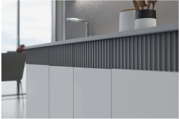 Кухня МДФ Оливия 2000 (Шарли Пинк/Шарли Бриз, Белый)