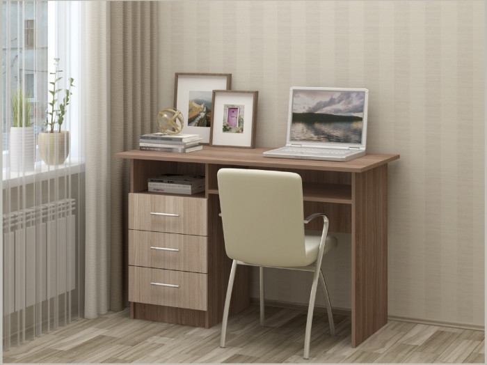 Стол письменный ПС-02 (с ящиками) (Венге)