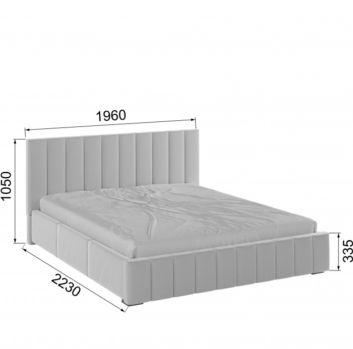 Нега Кровать интерьерная 180 светло-серый, ортопед