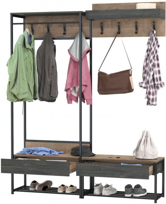 Трувор Прихожая 213, дуб гранж песочный/интра