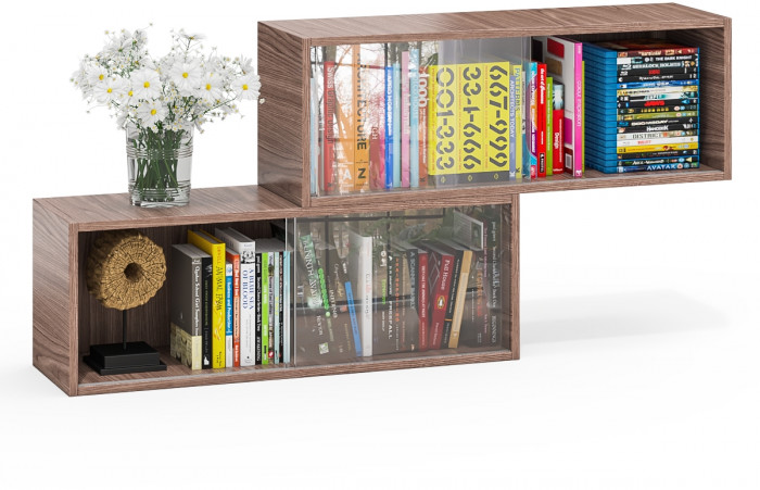 Две полки книжных С-МД-КН01, ясень шимо тёмный