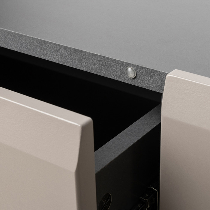 Сидней Комплектация № 045, цвет корпус: антрацит/фасады: МДФ веллюто капучино, ШхГхВ 130х41,3х210 см., ниша для ТВ 129х41х95 см., универсальная сборка