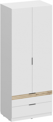 Шкаф 2-х створчатый с ящиками ШК-4115, Белый/Профиль МДФ Дуб вотан